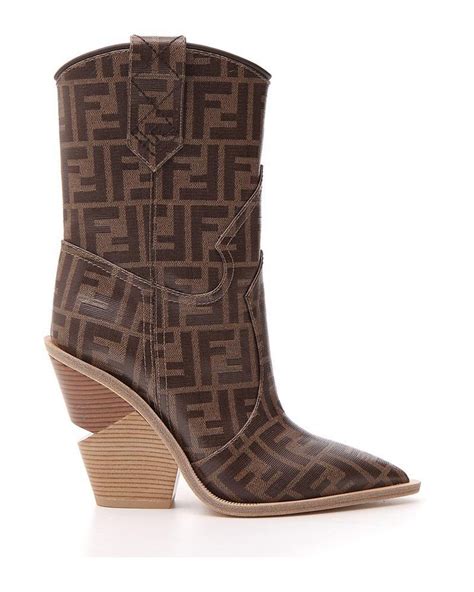 fendi cowboy boots brown|Boots & Booties .